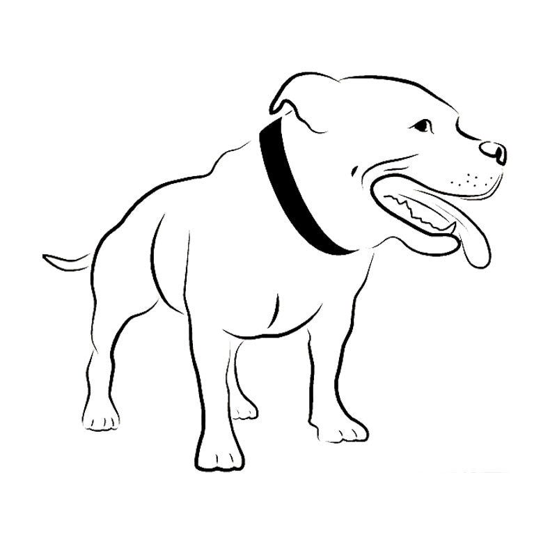 Pitbull Mouth Open Drawing Outline Sticker (6.7" x 5.7") – Barking Bullies