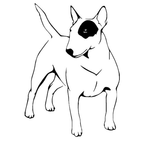 Bull Terrier Outline Patch Sticker (6.5" x 4.6") – Barking Bullies