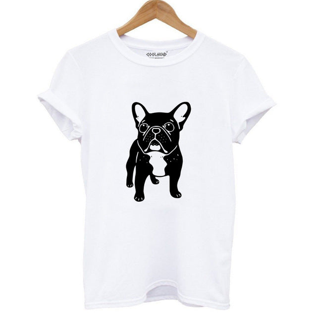 French Bulldog Outline Cute Happy Women's T-Shirt – Barking Bullies