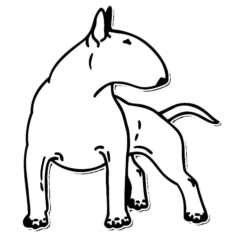 Bull Terrier Outline Looking Back Sticker (5.5" x 4.8") – Barking Bullies