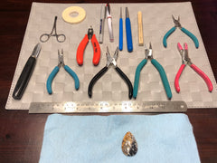 Work Area for Wire Wrapping a Stone Pendant