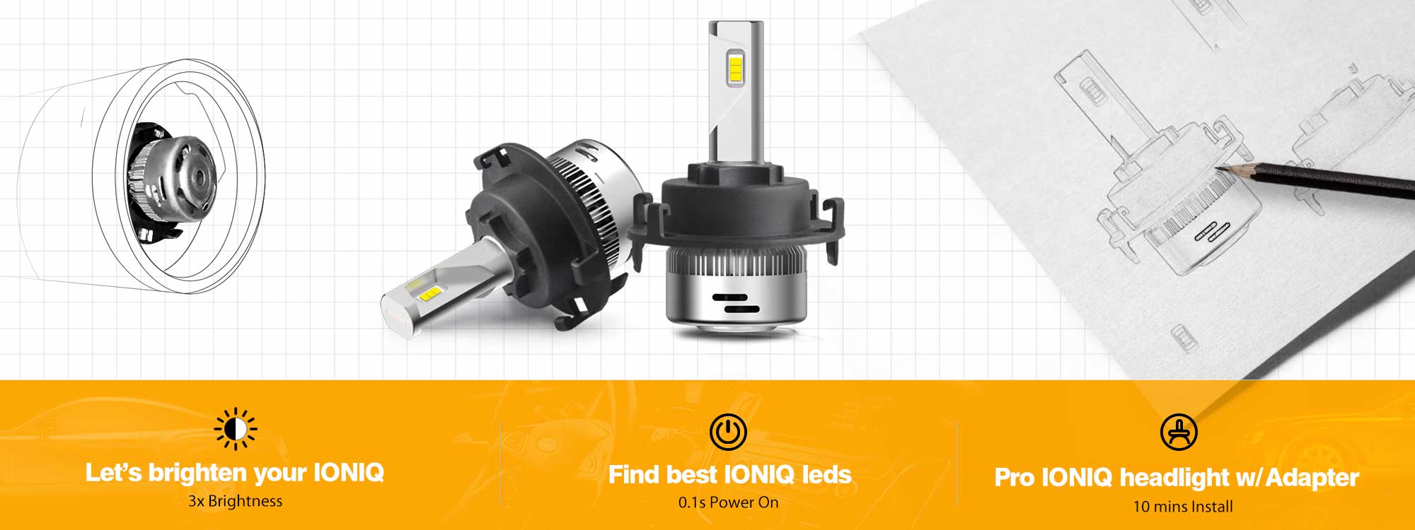 2018 2019 2020 ioniq led headlight bulbs