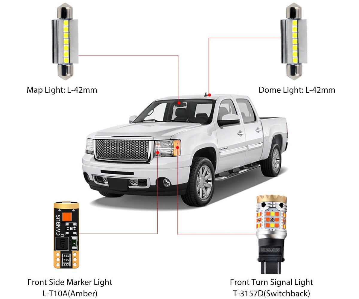 GMC Sierra 2008-2013 LED Bulbs Replacement｜Lasfit