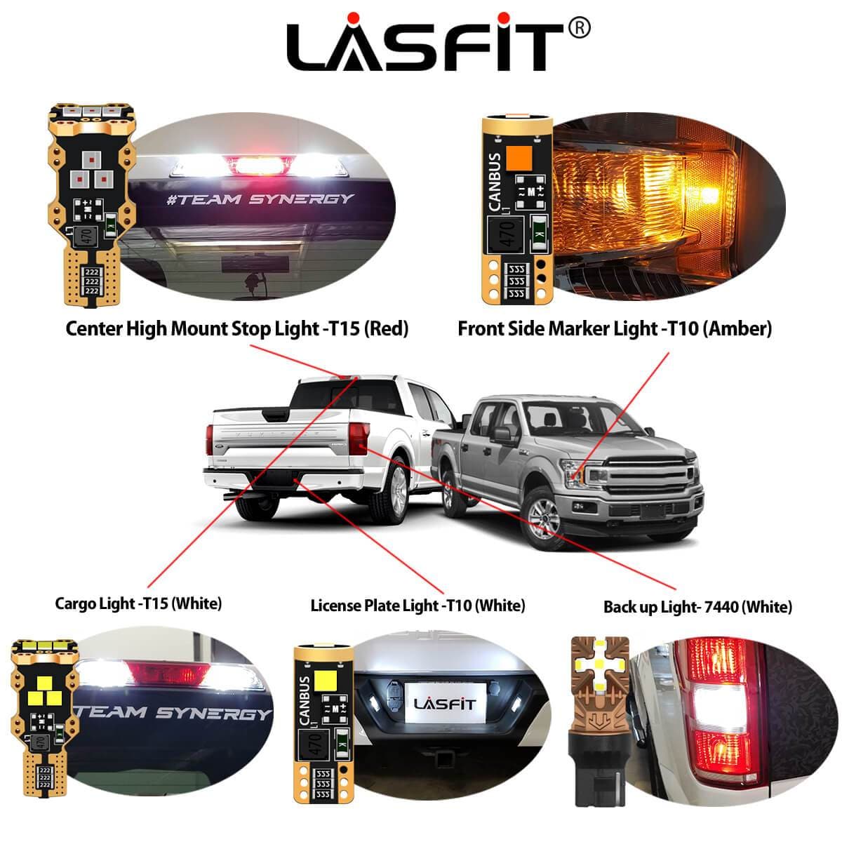 Lasfit 2017 2018 2019 ford f-150 led bulbs size guide