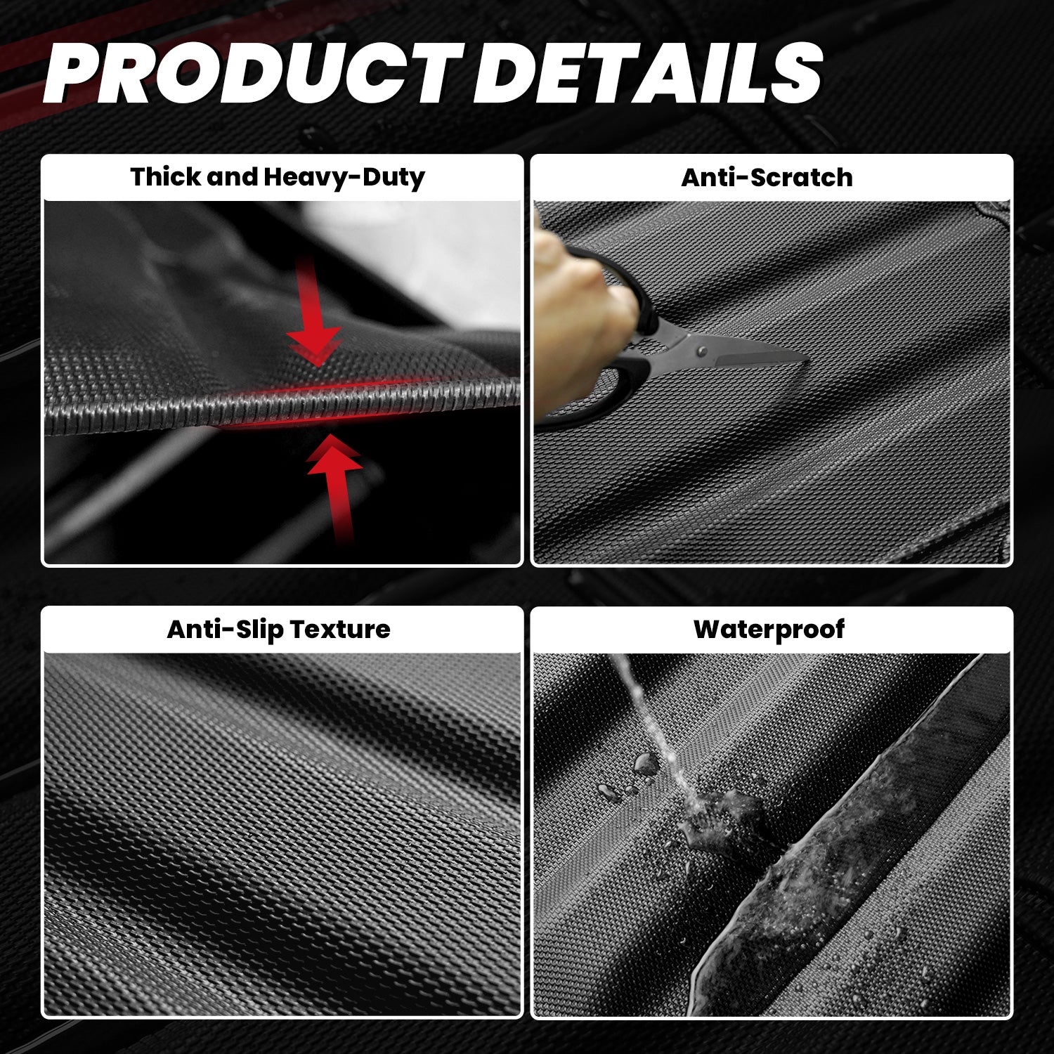 Fit for Honda Ridgeline 2017-2024 64.0 inches Heavy Duty Truck Bed Mats Anti-slip