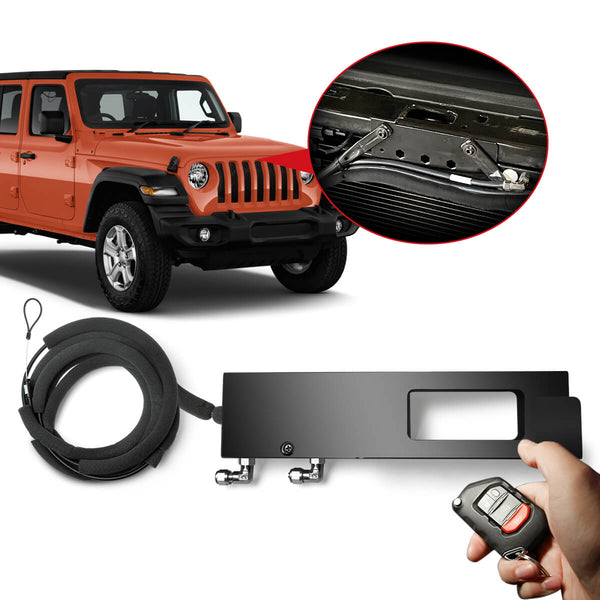 Lasfit Stealth Automatic Anti-Theft Hood Lock System For 18-22 Jeep Wrangler JLJLU and Gladiator JT