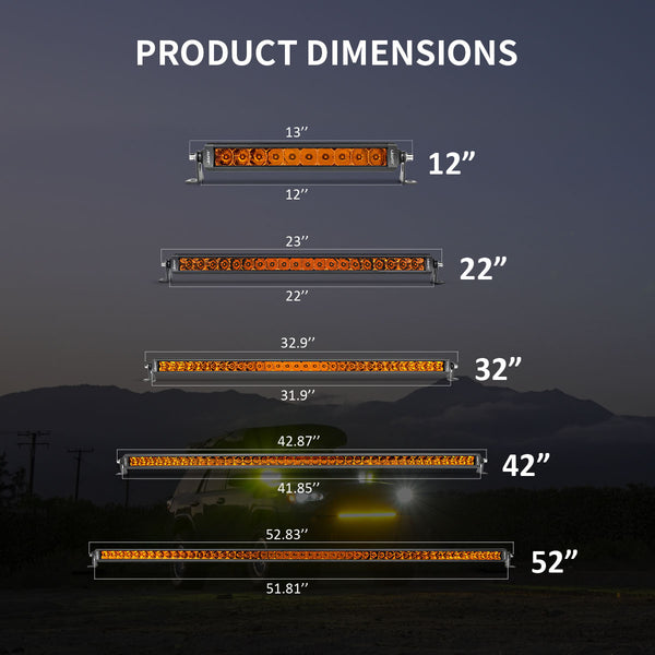 lasfit 12-52 inch light bar dimension