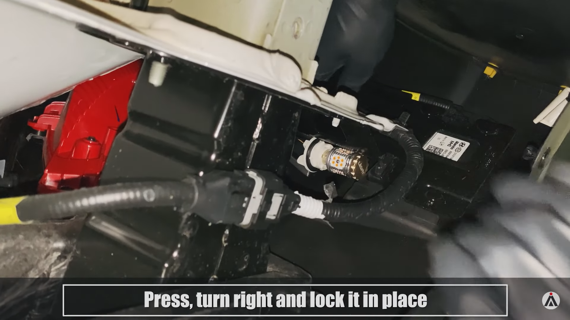 Press, turn right and lock it in place