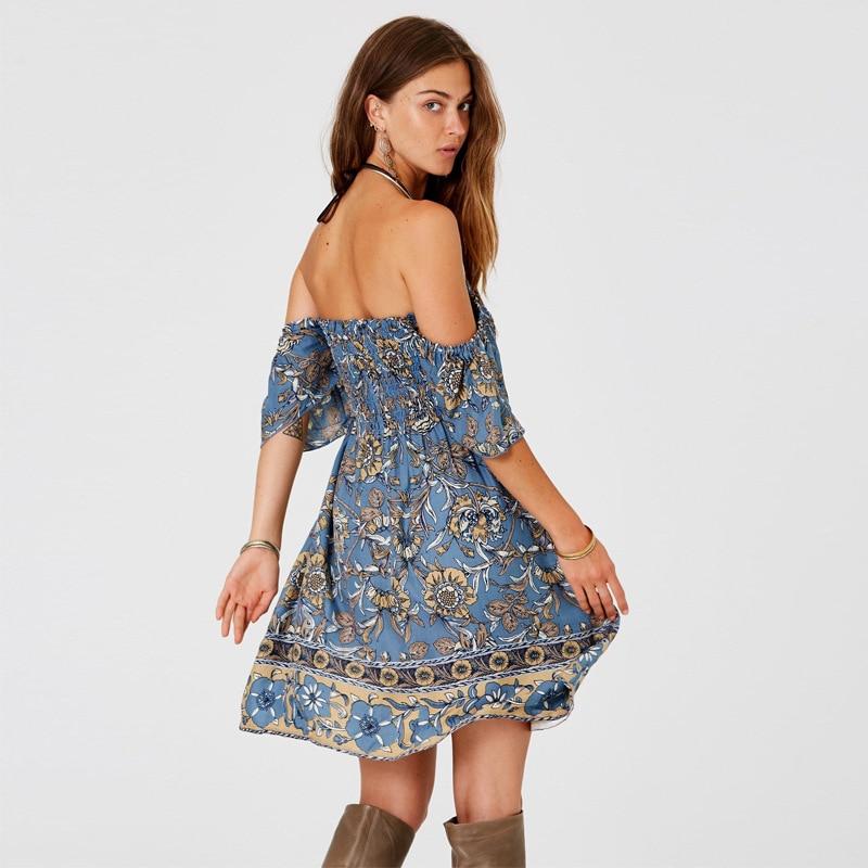 bohemian off shoulder dress