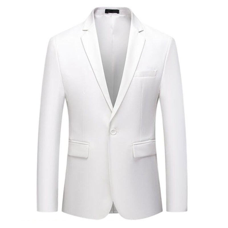 New Fashion Mens Suit Jacket Navy Red White Jacquard Luxury Masculino