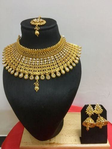 Gold Plated Ethnic Indian Wedding Jewelry Set