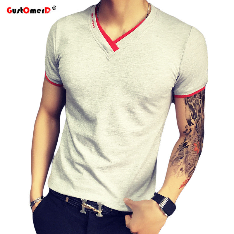 GustOmerD 2017 Summer Fashion Brand Clothing Men's Short-sleeved T-shi