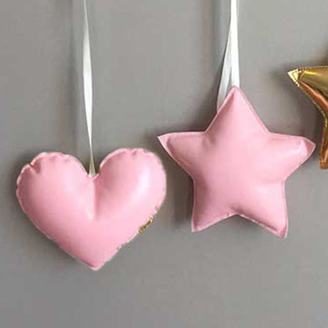 14cm kawaii gold/pink/silver heart shape pillow soft star stuffed toy baby dolls gift pink