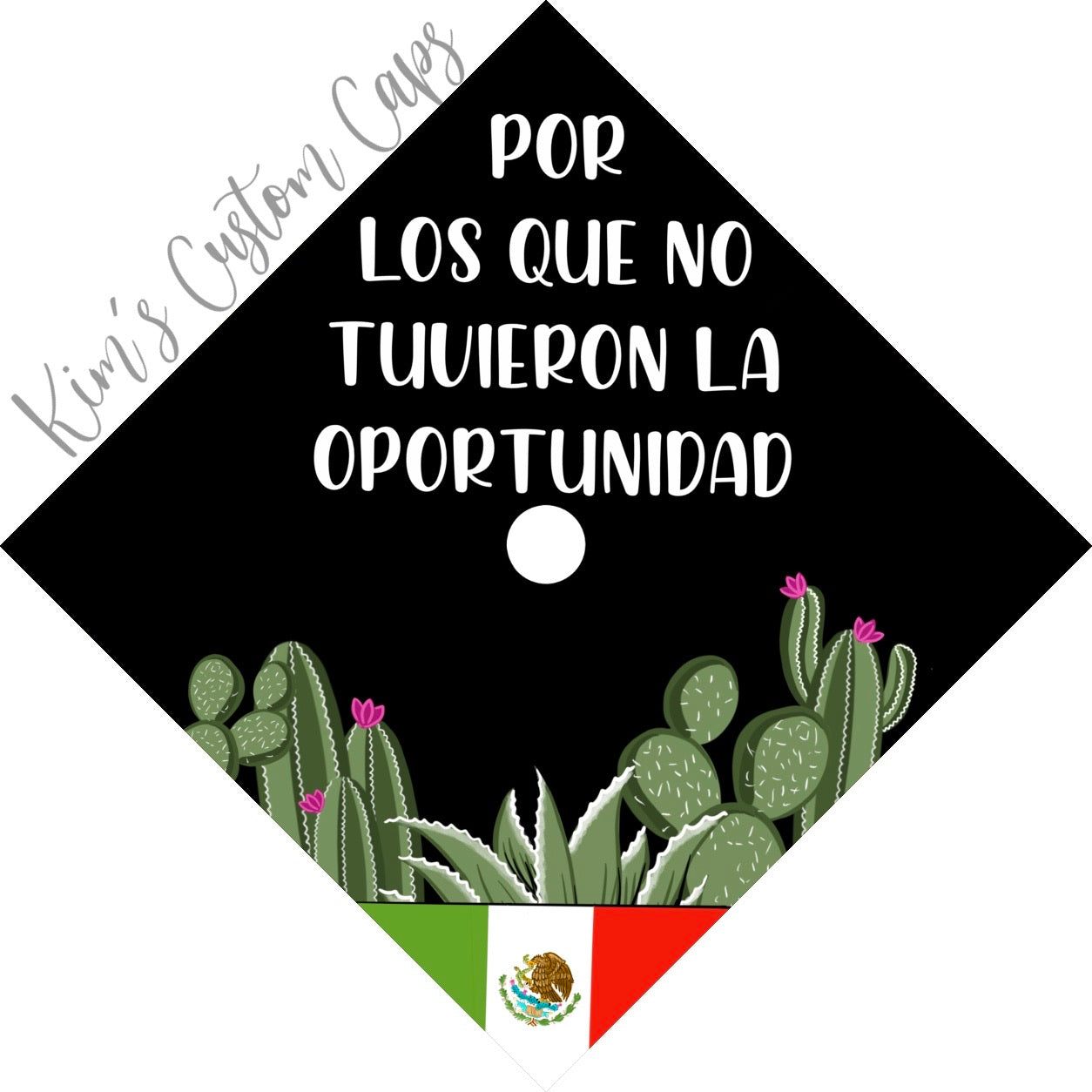 CLEARANCE! Premade Printed Cacti Graduation Cap Topper with Interchangeable Flag