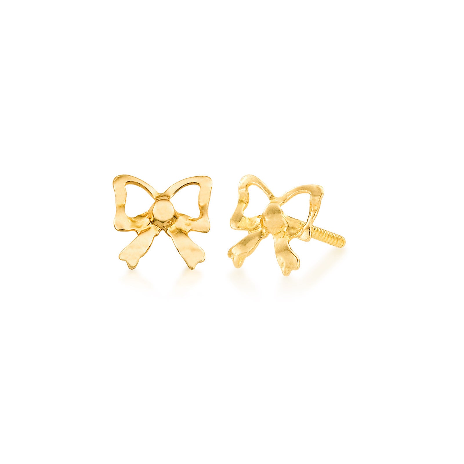 gold bow earrings studs