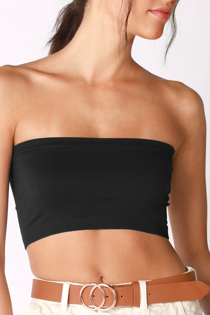 Seamless Bandeau Top, Black