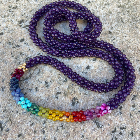 Amethyst Necklace With Rainbow