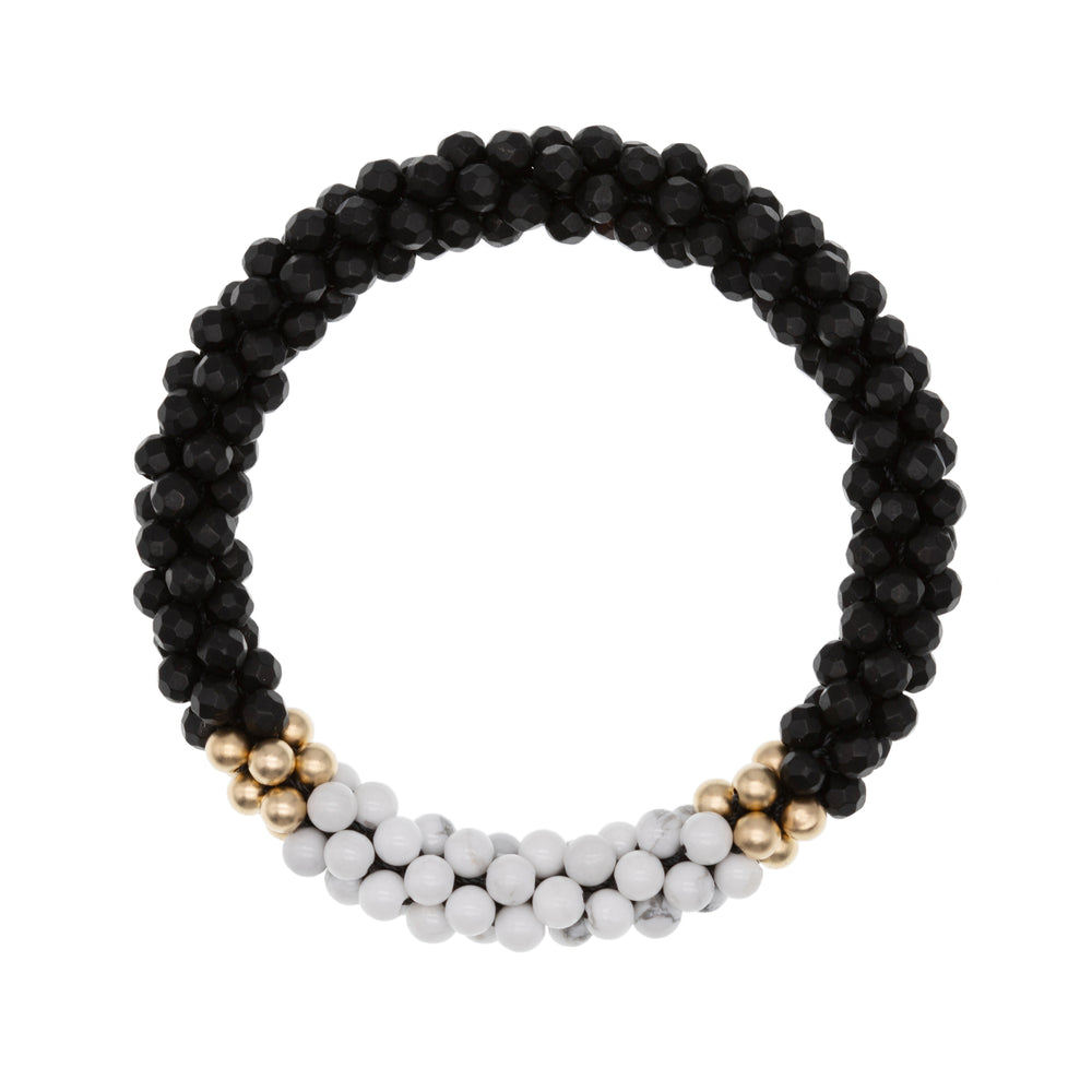 Matte Onyx Beaded Bracelet  Black Gemstone Bead Bracelet – GT collection