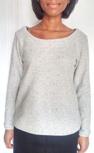 Couture d'un sweat en laine, col large