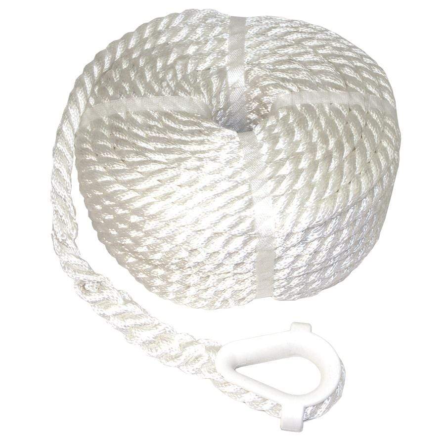 3-Strand Nylon Anchor Line, 50' x 3/8