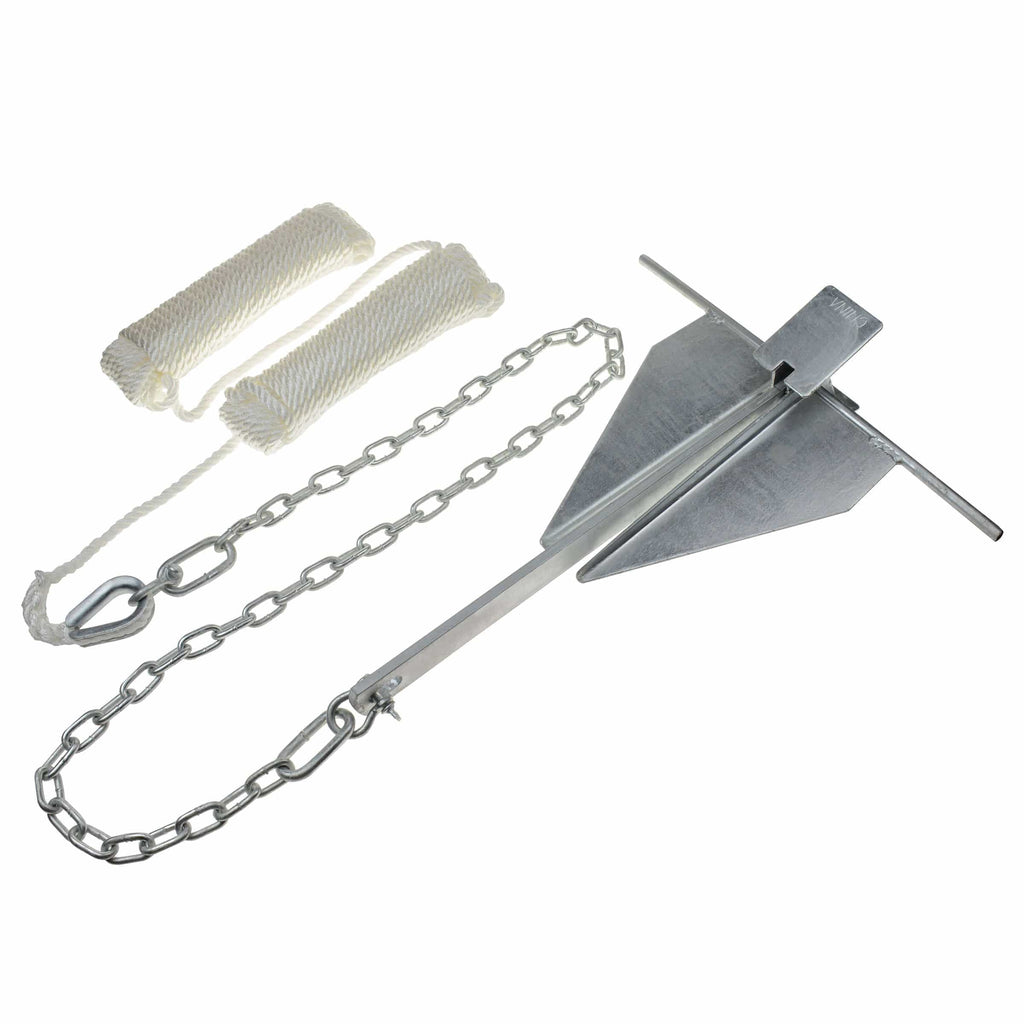 Fluke Boat Anchor Kit: 150' Rope, 6' Chain, for small boats - T-H Marine  Supplies