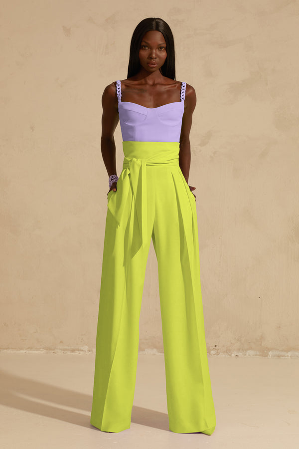 Line and Dot Neon Yellow Double Zipper Front Wide Leg Pants, NWOT, Size  Small - $48 New With Tags - From Melissa