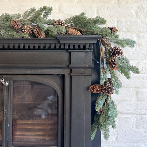 Blue Spruce Garland with Pine Cones