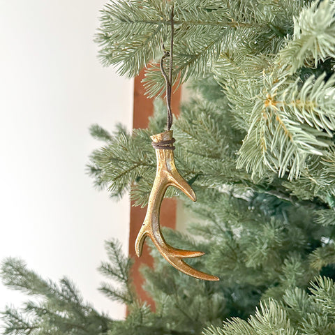 Gold Antler Ornament