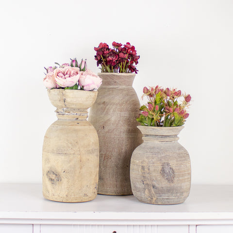 Kore Found Wooden Vases