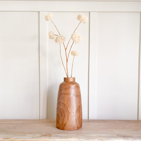 Walnut Stained Paulownia Tall Vase