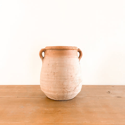 Time Worn Terracotta Pot with Whitewash