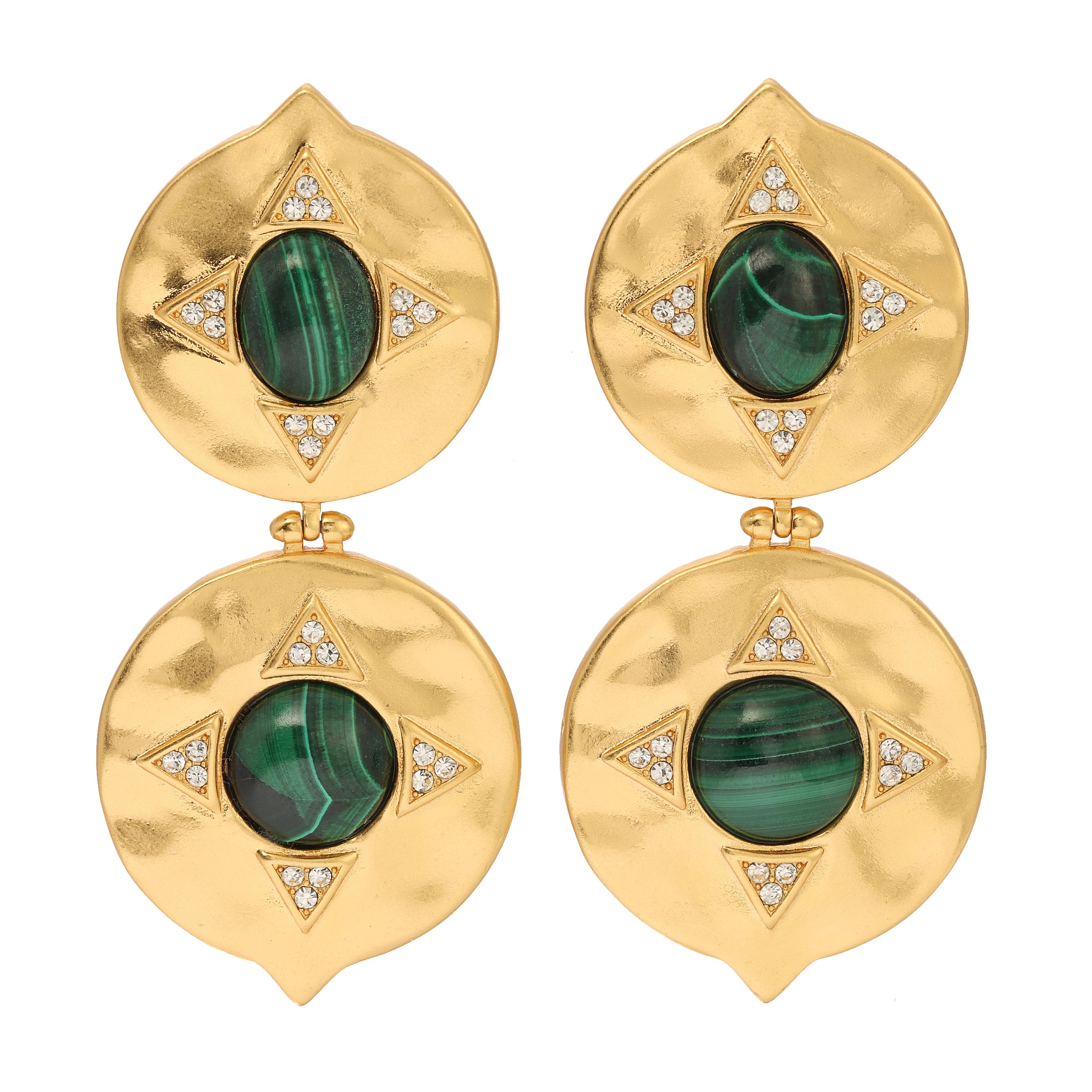 Image of Malachite Coin Earrings