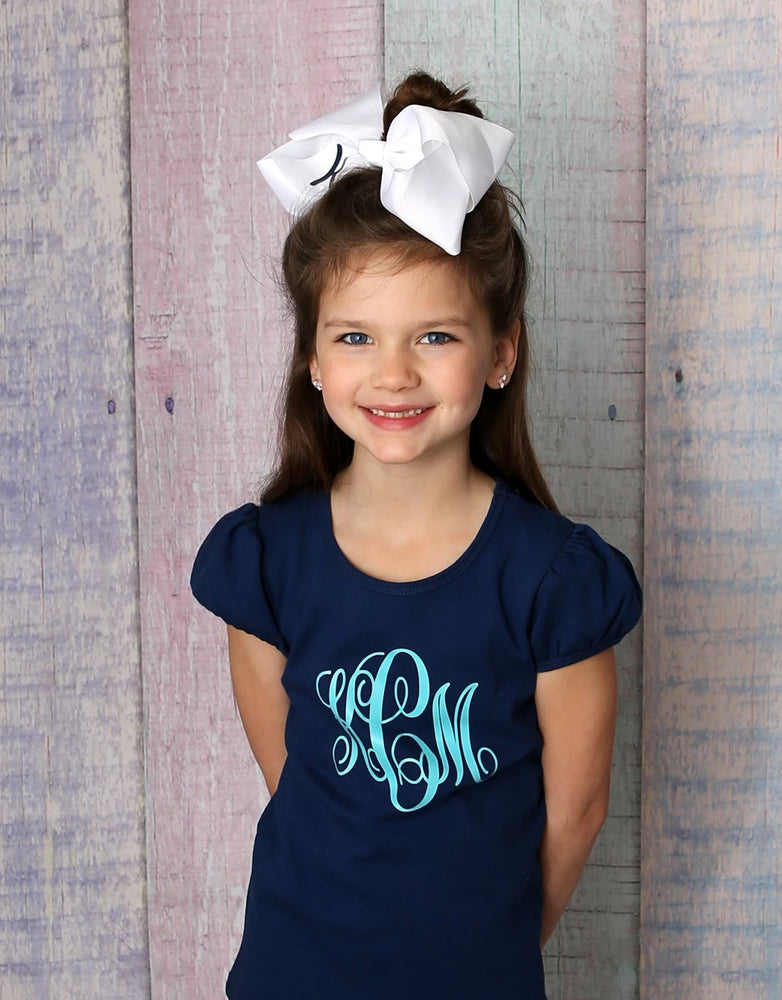 Monogram Cheer Bow  Three C's Tees and Accessories