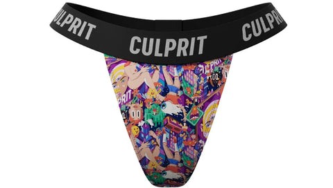 Hi-Cut Acidopolis DAY themed thongs by culprit underwear