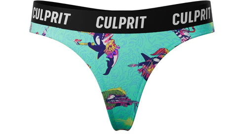 Killer Whales themed thongs by culprit underwear