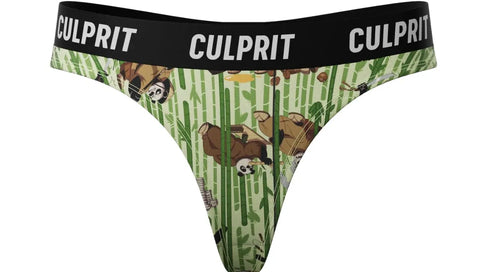 Pandamonium themed thongs by culprit underwear