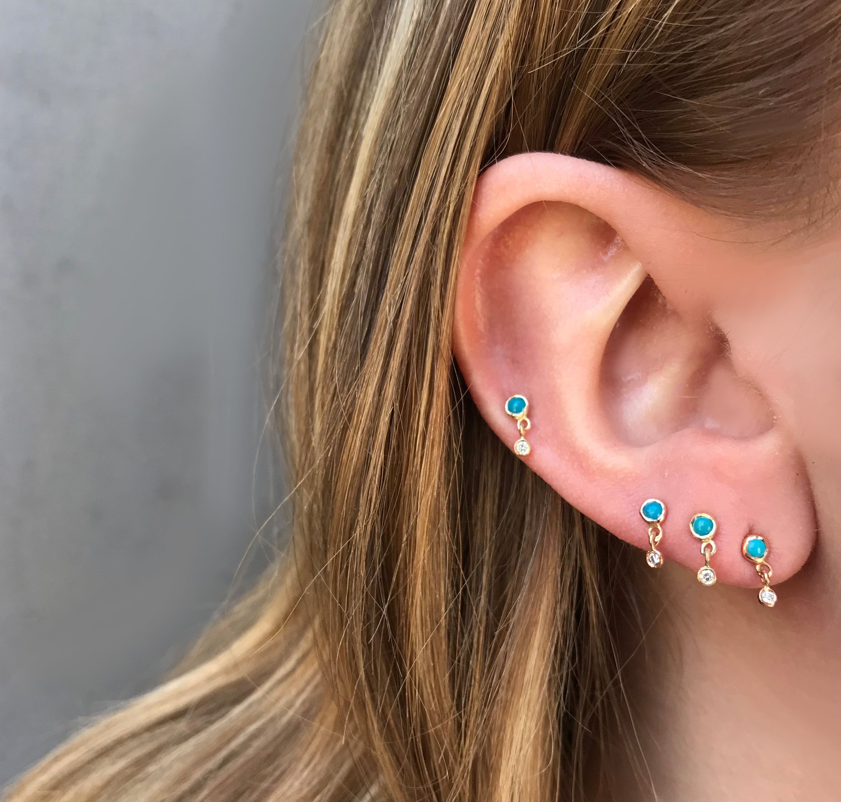 Copper Turquoise Stud Earrings – Carrie Elizabeth