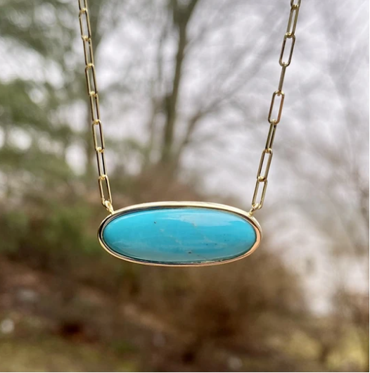 Oval Turquoise Bea Necklace