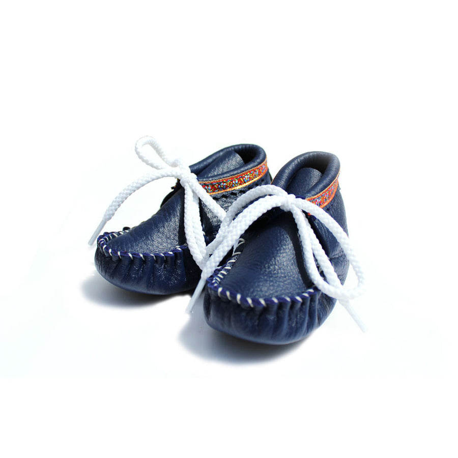 blue infant shoes