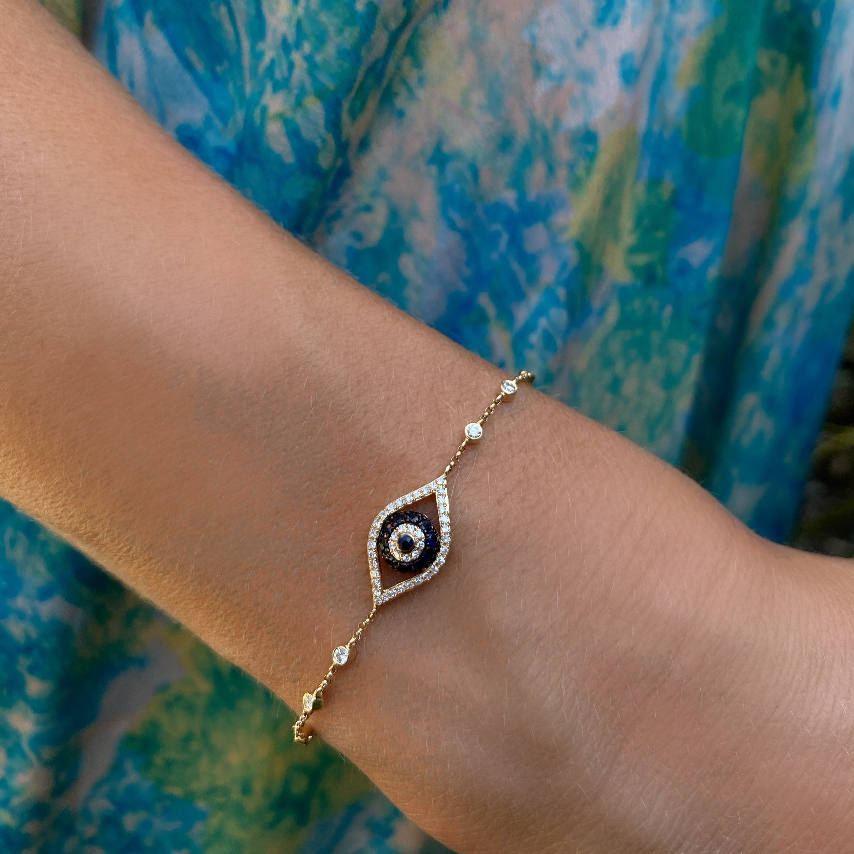 Evil Eye Bracelet contemporary minimal everyday jewellery – AZGA