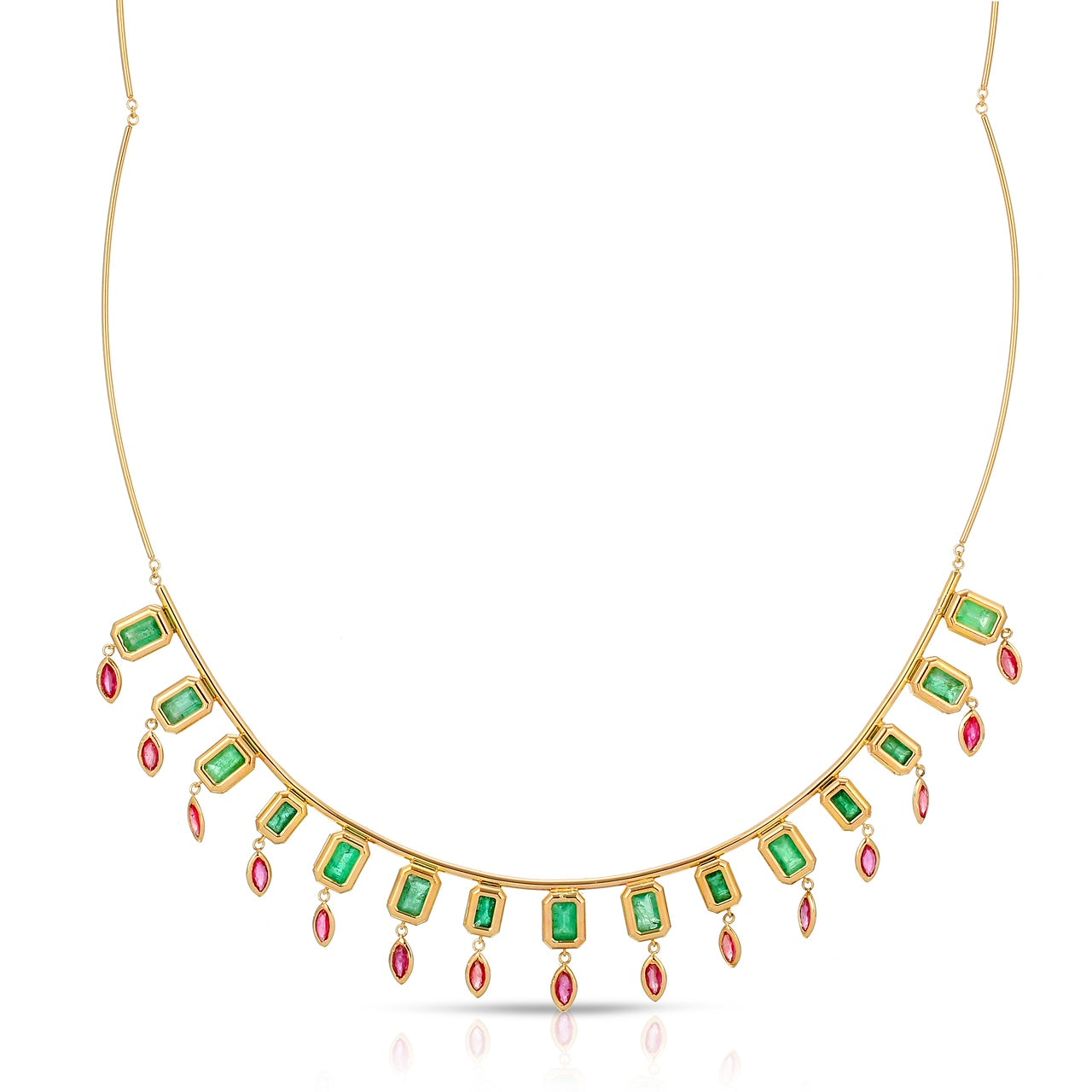 Crown Necklace in Emerald and Ruby