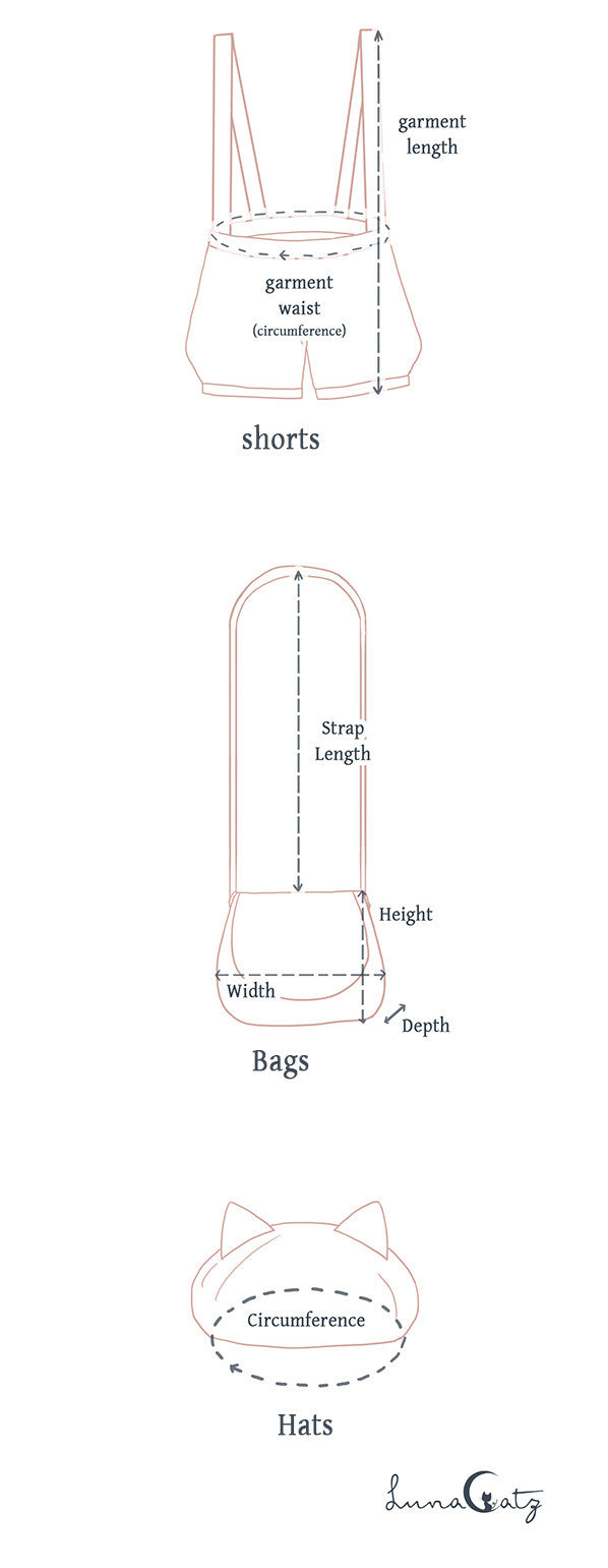 LunaCatz - Sizing Chart