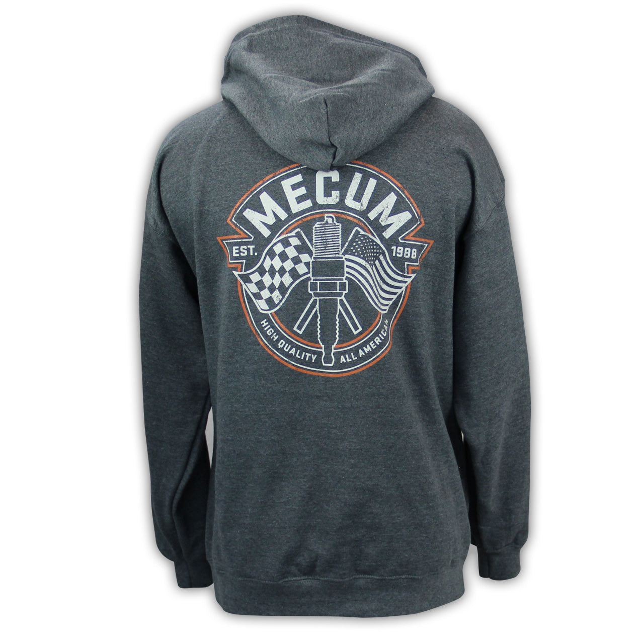 Download 2020 Mecum Men's Heather Grey Full Zip Hooded Sweatshirt