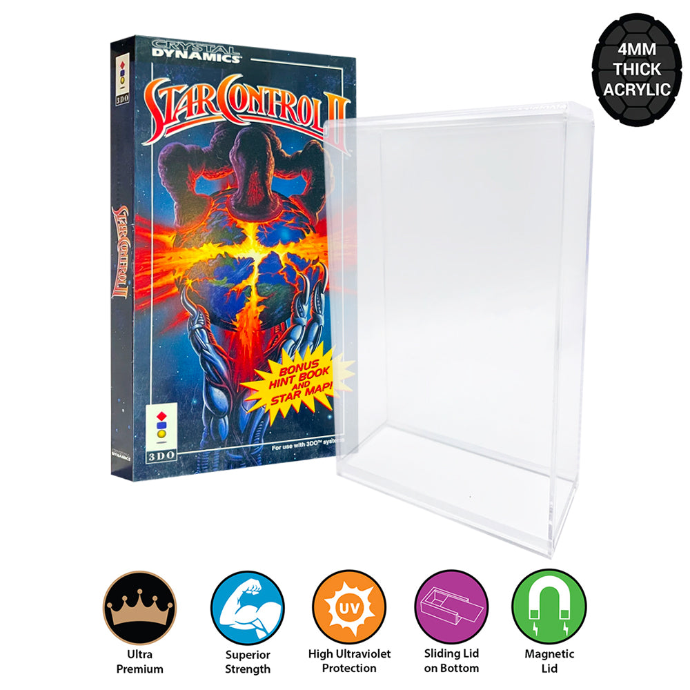 Acrylic Hard Case for 3DO INTERACTIVE MULTIPLAYER LONG Video Game Box (4mm thick, UV & Slide Bottom)