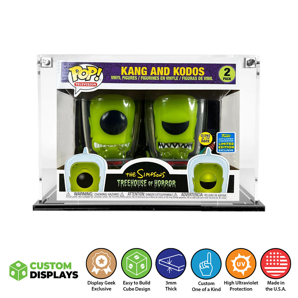 Custom Acrylic Display Case for 2 PACK KANG & KODOS Funko Pop Grail Boxes (3mm thick, UV Resistant) Fits 6.75h x 8.75w x 4d