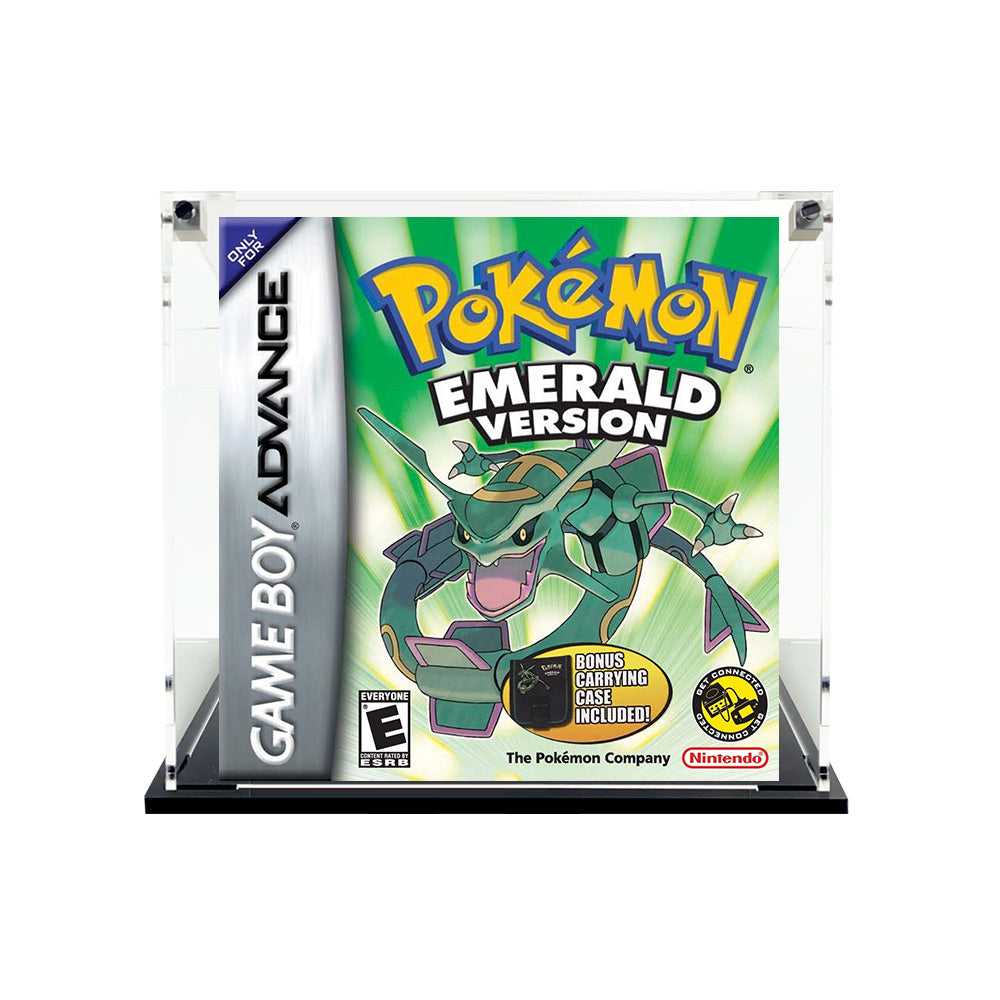 Custom Acrylic Display Case for GAME BOY ADVANCE POKEMON EMERALD Video Game Boxes (3mm thick, UV Resistant) Fits 5h x 5w x 2.5d