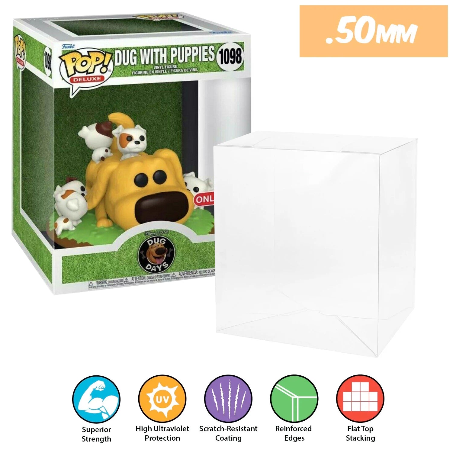 Funko POP! Deluxe UP Dug with Puppies #1098 Pop Protector Size CONFIRMED by  Display Geek– Display Geek, Inc.