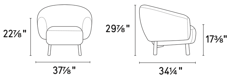 Calligaris-Rio-Curved-Arms-Chair Dimensions