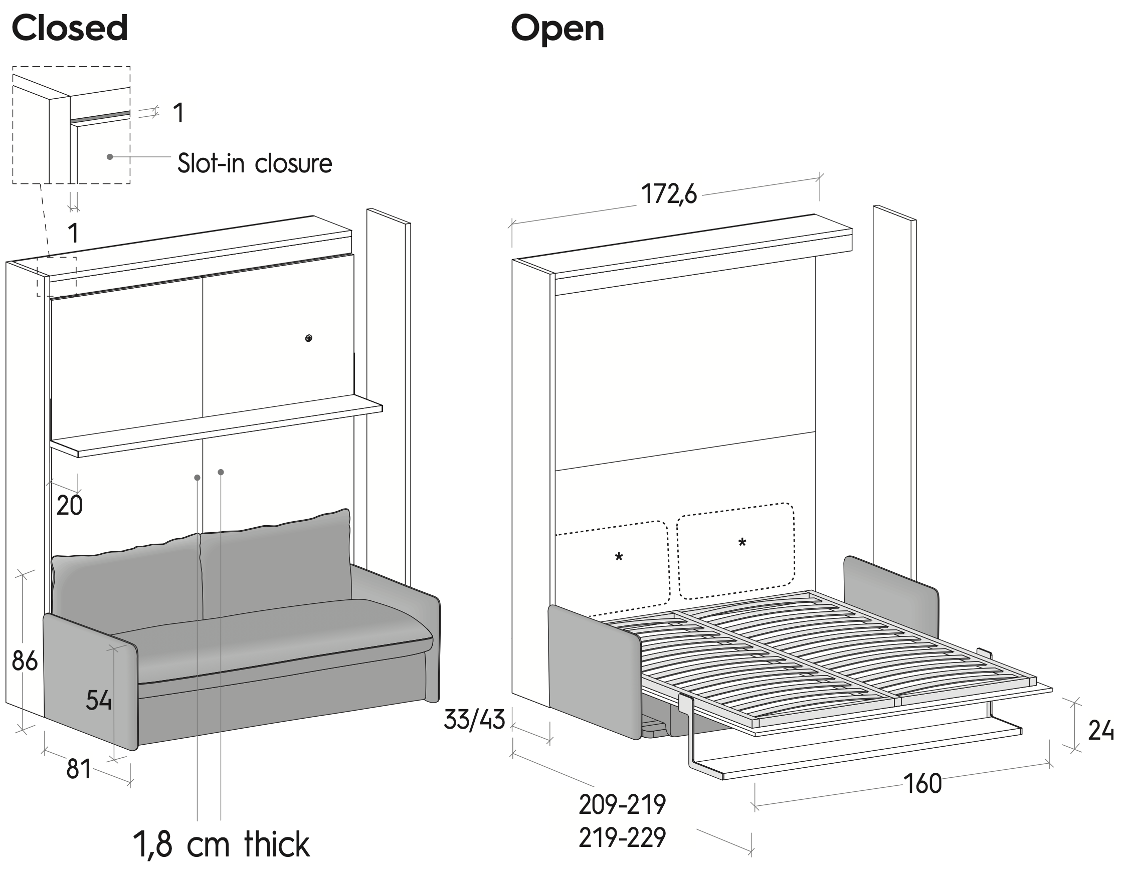 Wall-bed-sofa-dimensions