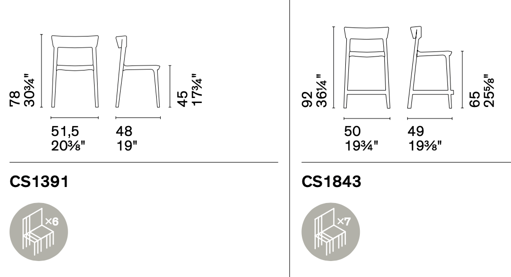 calligaris-skin-dimensions